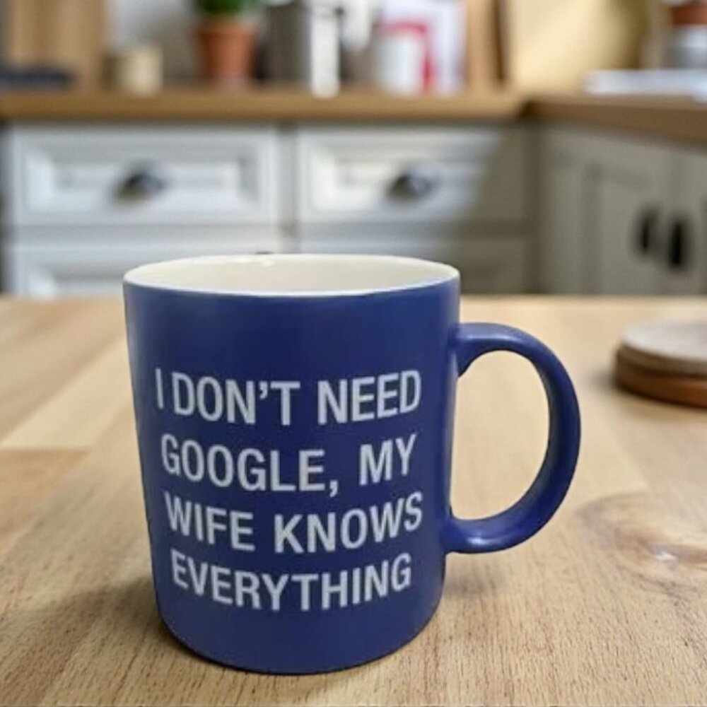 "My Wife Knows Everything" Novelty Ceramic Mug